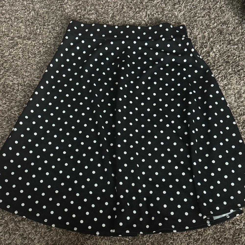 Polka Dot Black Skirt